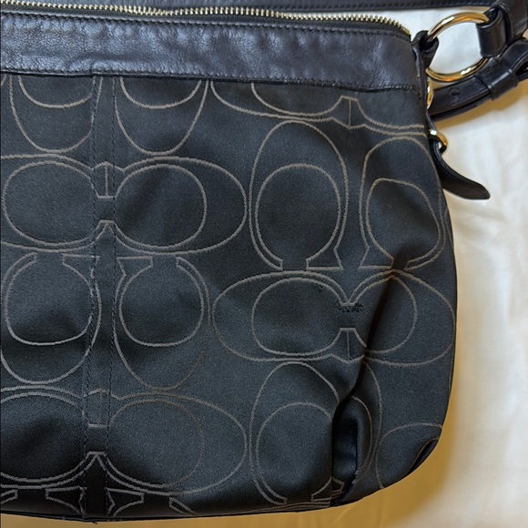 Coach Signature Stripe Black & Gray Hobo Shoulder Bag - Picture 15 of 15